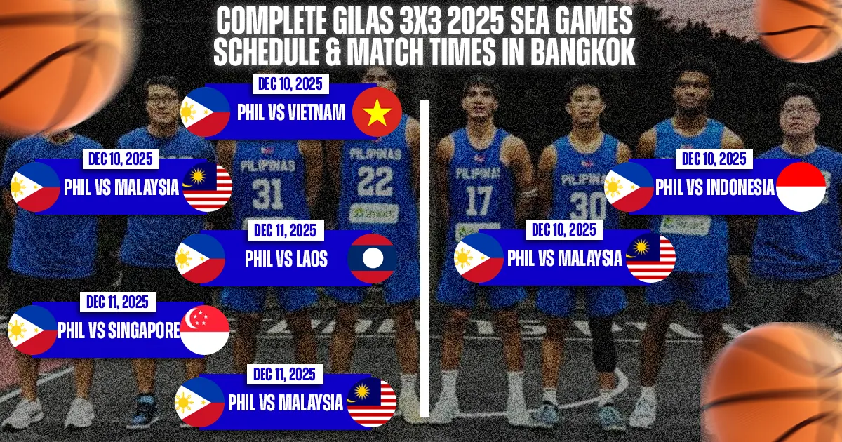 Complete Gilas 3x3 2025 SEA Games Schedule & Match Times in Bangkok