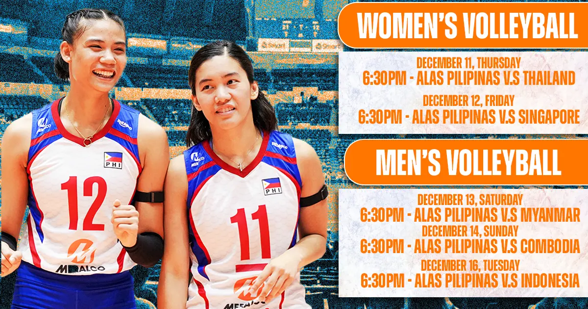 Official Alas Pilipinas Schedule for SEA Games 2025