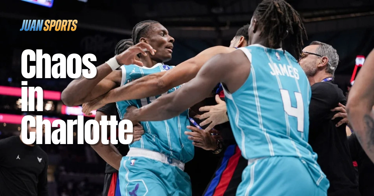 Chaos in Charlotte Bench-Clearing Brawl Mars Pistons vs Hornets Thriller.