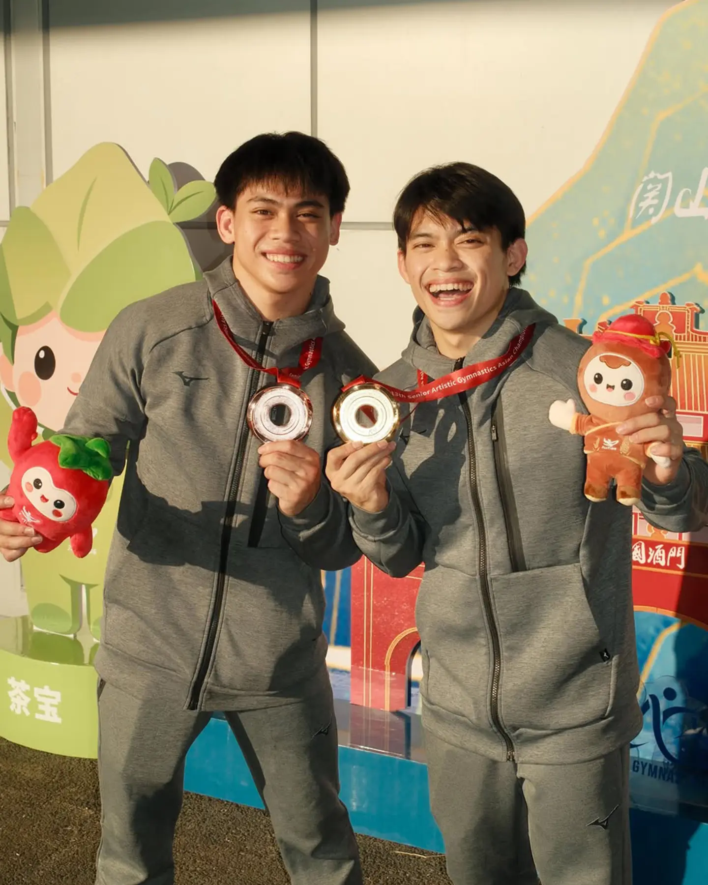 Carlos Yulo and Eldrew Yulo at the 2026 Asian Men's Artistic Gymnastics Championships