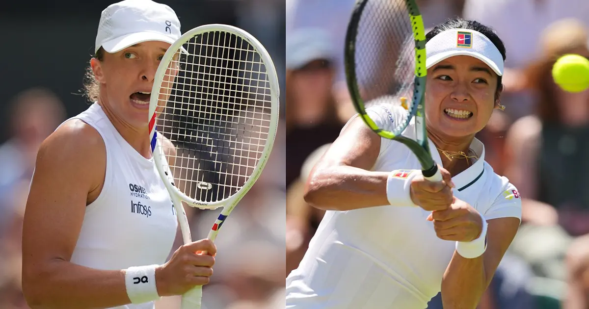 Alex Eala And Iga Świątek On Centre Court At Wimbledon