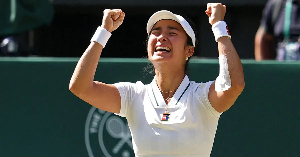 Alex Eala Celebrating Her Wimbledon Win Over Iga Świątek