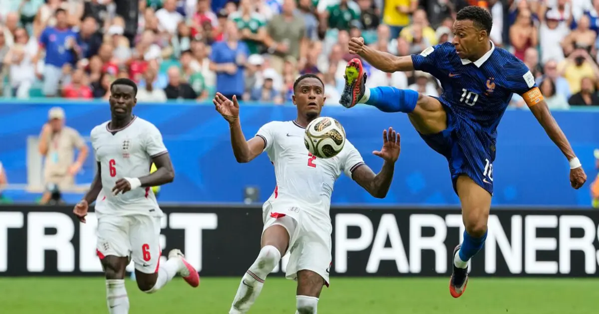 Kylian Mbappé In Action During World Cup Match Against England